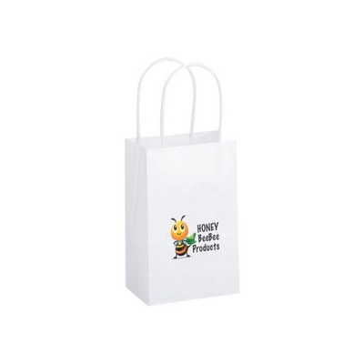 White Kraft Mini Shopper with Full Color Digital Print (5 1/2 x 3 1/4 x 8 3/8)