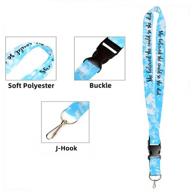 3/4" Full Color Dye-Sublimated Lanyard w/ J Hook and Buckle