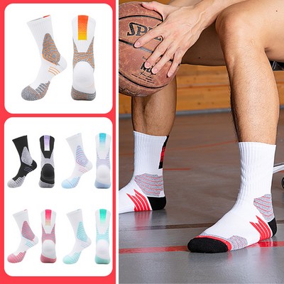 Men Casual Cotton Socks Mid-calf Length Socks For Adult Stretch Crew Socks Thick Warm Sock