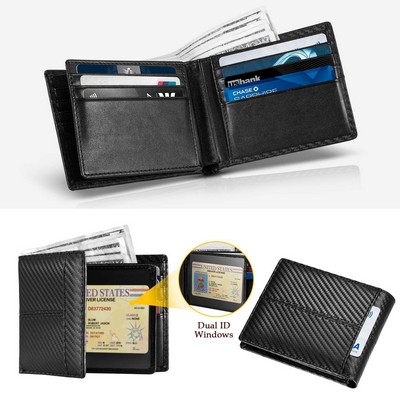 Slim RFID Wallets Genuine Leather Trifold