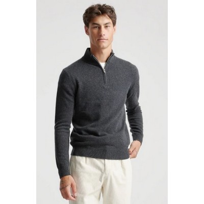 Men's Cashmere Quarter Zip Sweater