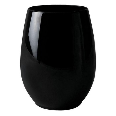 12 Oz. Black Elegant Stemless Plastic Glass