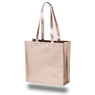 Glam Metallic Croc Shopper Bag - Printed (Colors)