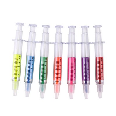 Custom Syringe Shaped Highlighter Pen