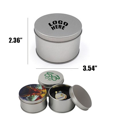 Round Tinplate Gift Tin Boxes/Containers (3 9/16"diam)