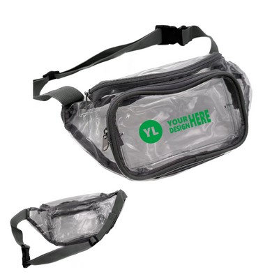 Clear Triple Zipper Fanny Pack