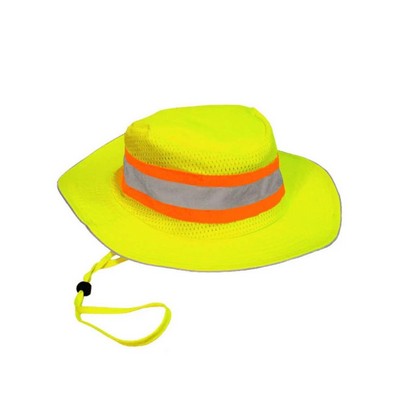 Hi Viz Two Tone Reflective Trim Mesh Safety Ranger Bucket Hat