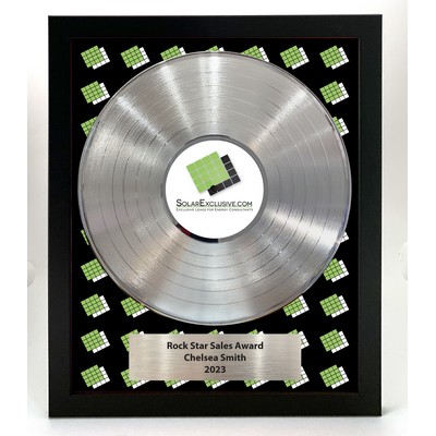 Platinum Framed LP Record - Custom Background & Plaque