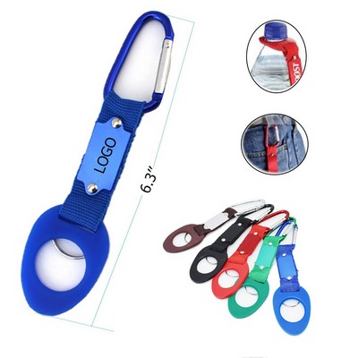 6 1/3" Silicone Water Bottle Buckle Key Chain w/Carabiner