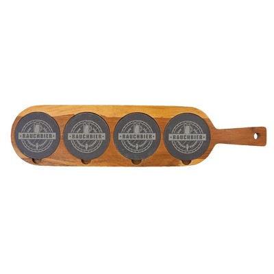 Acacia Wood/Slate Bar Flight Serving Board