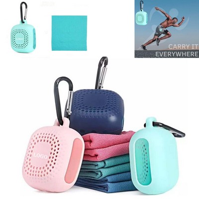 Portable Quick-Drying Towel With Silicone Case