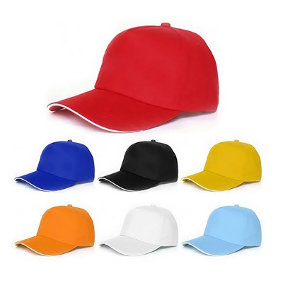 Cotton Baseball Cap with Sandwich Trim