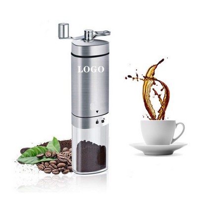 Stainless Steel Manual Coffee Grinder w/6 Adjustable Grind Settings & Ceramic Burr