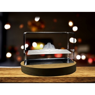 The Lotus Temple 3D Engraved Crystal Keepsake Souvenir