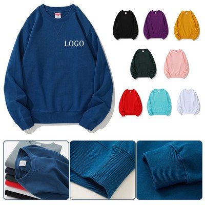 Unisex Heavyweight Cotton Long Sleeved Crew Neck Sweatshirt