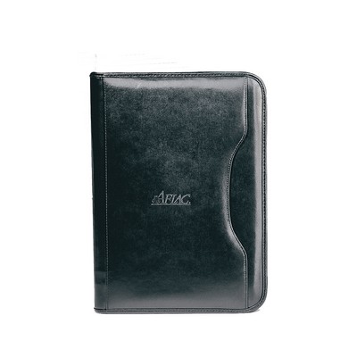 Deluxe Executive Vintage Leather Padfolio - Black