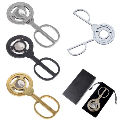 Stainless Steel Gold Tone Scissor-Style Cigar Cutter