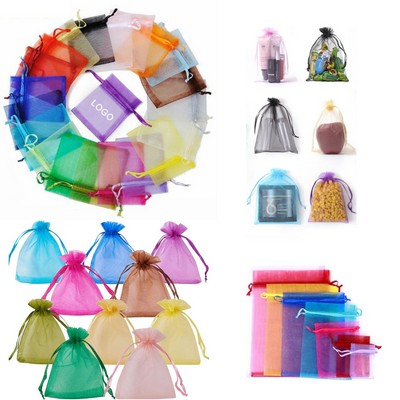 2 4/5"x3 1/2" Bulk Organza Sheer Mesh Gift/Candy Drawstring Pouch (MOQ 100pcs)