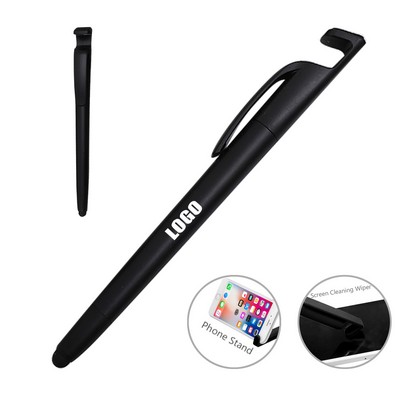 Phone Stand Stylus Pen w/Cleaning Wiper