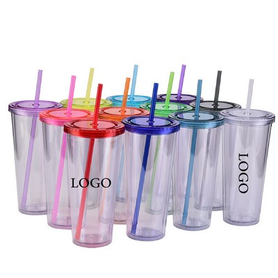 24 Oz. Carnival Cup with Color Straw