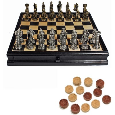 Medieval Chess & Checkers Game Set - 15 in.