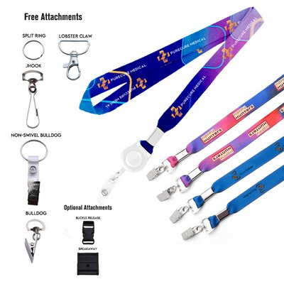 3/4? Dye Sublimated Double Ended Lanyards