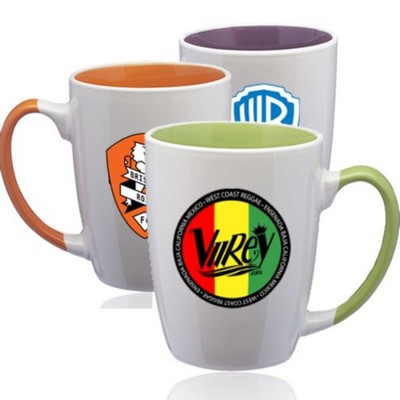 12 oz Two-Tone Coffee Mug w/ Custom Imprint Bistro Latte Mug