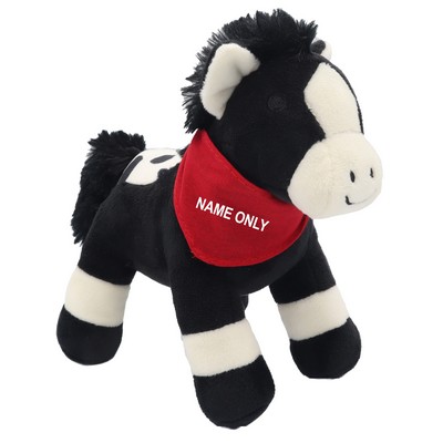 Black Spotted Standing Horse Plush Toy