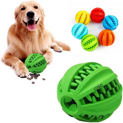 Rubber Dog Treat Toy Ball