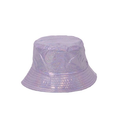 #49 Laser PU Leather Bucket Hat Basin Hat For Men And Women