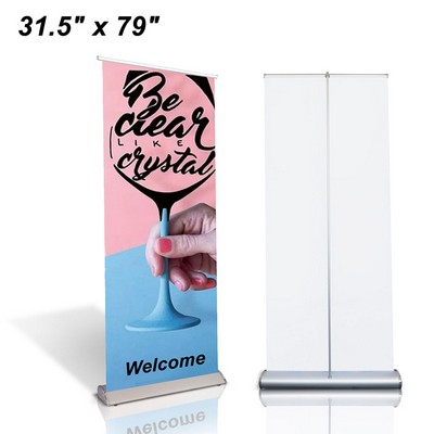 Deluxe Retractable Aluminum Banner Stand 31.5" x 79"