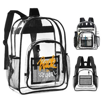 Heavy Duty PVC Clear Backpack with Reinforced Strap