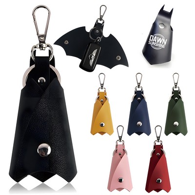 Portable Leather Bat Key Chain Holder