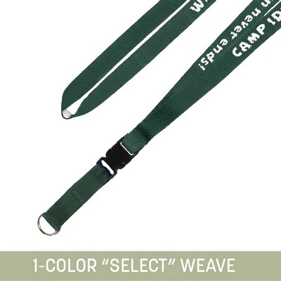 1/2" Woven Detachable Lanyard w/ Split Ring - "Select" Weave