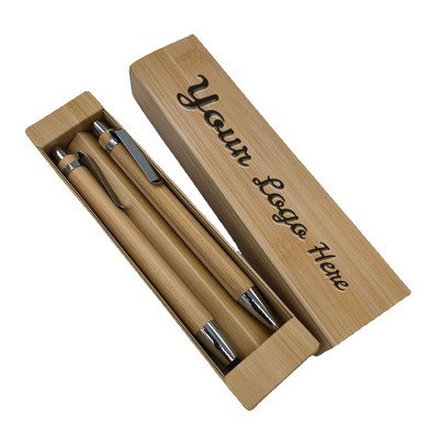 Eco-Friendly Click Bamboo Stylus Ballpoint Pen Set