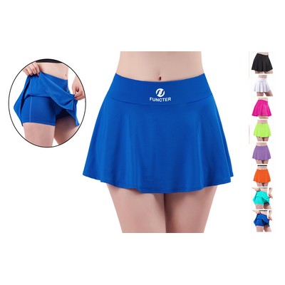 Women's Pleated Tennis Skirts High Waisted Golf Skorts Tummy Control Skirts with Shorts