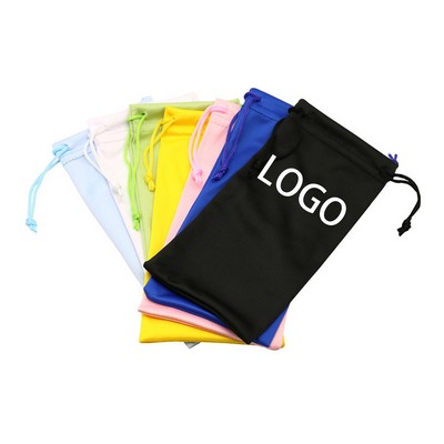 Custom Logo Microfiber Drawstring Cell Phone Storage Bag