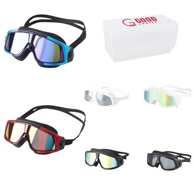 Large Frame Waterproof and Anti-Fog Swimming Goggles