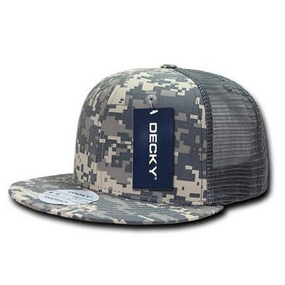 Decky Six Panel High Profile Structured Ripstop Trucker Cap