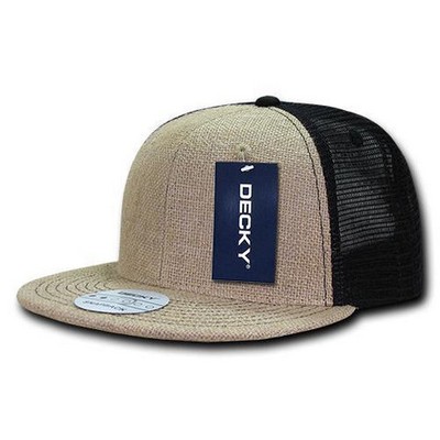 Decky Six Panel High Profile Structured Jute Trucker Cap