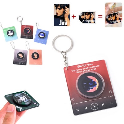 Acrylic Nfc Vinyl Record Keychain