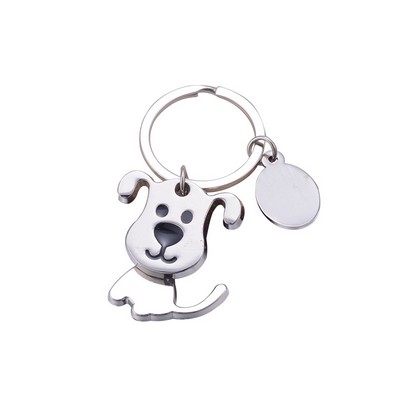 Zinc Alloy Articulated Dog Keychain