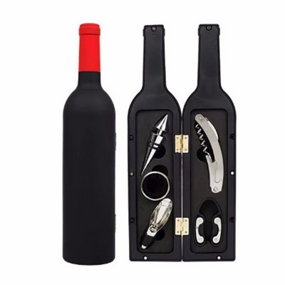 Bottle Shape 5 Pieces Wine Accessories Bottle Opener Set