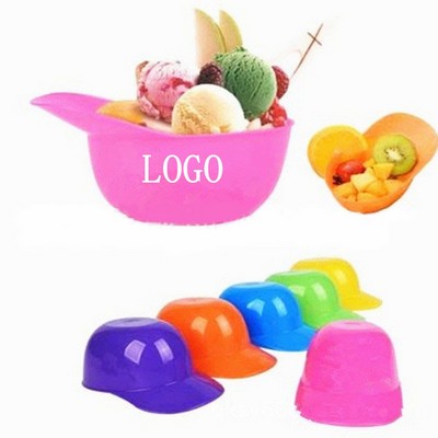 Baseball Shape Ice Cream Snack Bowl With Spoon