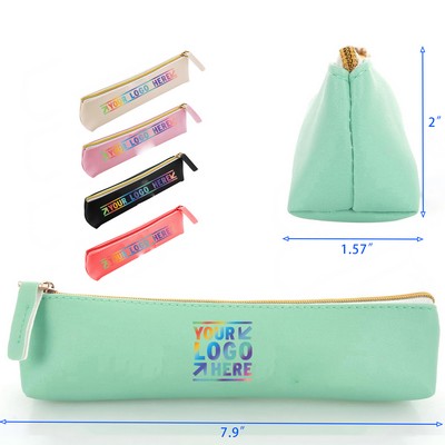 Leather Pen Pencil Zipper Case