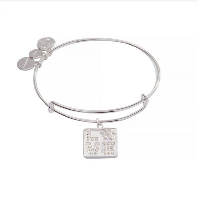 Alex and Ani® Love Paw Print Charm Silver Bangle