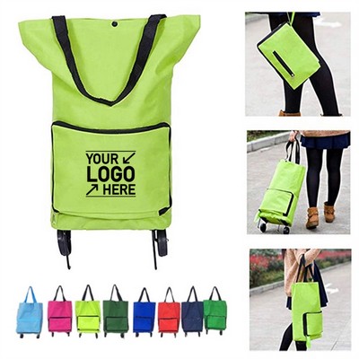 Collapsible Shopping Cart with Foldable Bag for Convenient Carrying