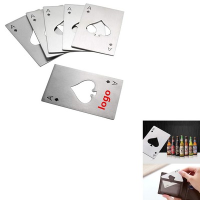 Stainless Steel Casino Poker Shaped Bottle Opener