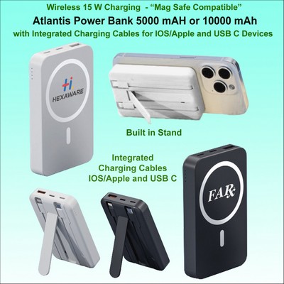 Atlantis Power Bank Integrated Charging Cables "Mag Safe"