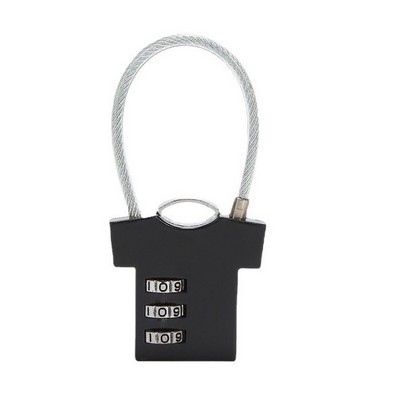 3-Digit Combination Steel Wire Padlock with Custom Logo